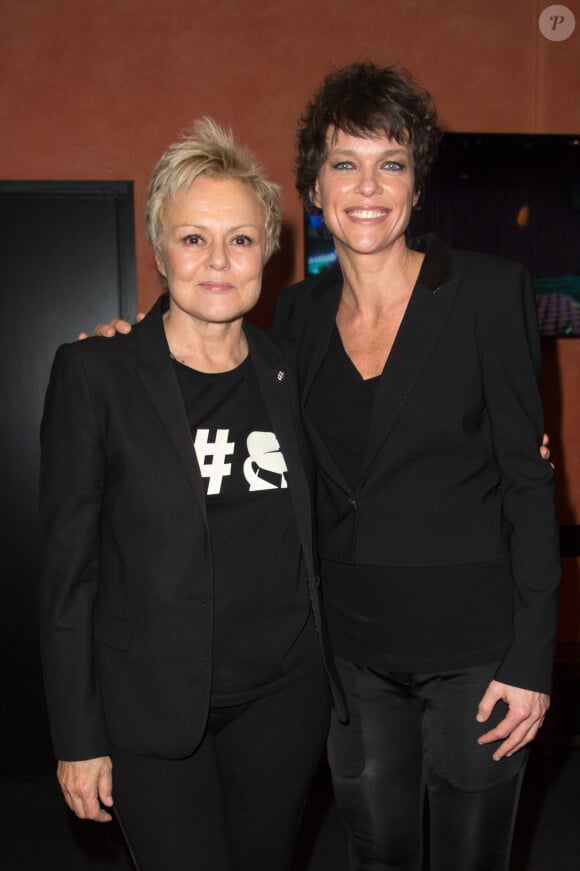 Semi-Exclusif - Muriel Robin avec Anne Le Nen lors de la représentation du spectacle "Alex Lutz" à l'Olympia à Paris, le 8 février 2018. © Guirec Coadic/Bestimage