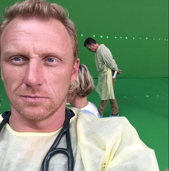 Kevin McKidd, alias le Docteur Owen Hunt, sur le tournage de "Grey's Anatomy. Instagram, le 14 septembre 2016.