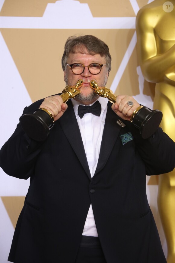 Guillermo del Toro (Oscar du meilleur film pour 'La Forme de l'eau') à la press room de la 90ème cérémonie des Oscars 2018 au théâtre Dolby à Los Angeles, le 4 mars 2018