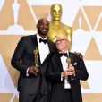 Kobe Bryant et Glen Keane (Oscar meilleur court métrage animé avec "Dear Basketball") - Press room de la 90ème cérémonie des Oscars 2018 au théâtre Dolby à Los Angeles, Californie, Etats-Unis, le 4 mars 2018.