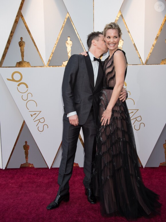 Sam Rockwell et sa compagne Leslie Bibb - Arrivées - 90ème cérémonie des Oscars 2018 au théâtre Dolby à Los Angeles, le 4 mars 2018. © Michael Baker/AMPAS via ZUMA Press/Bestimage