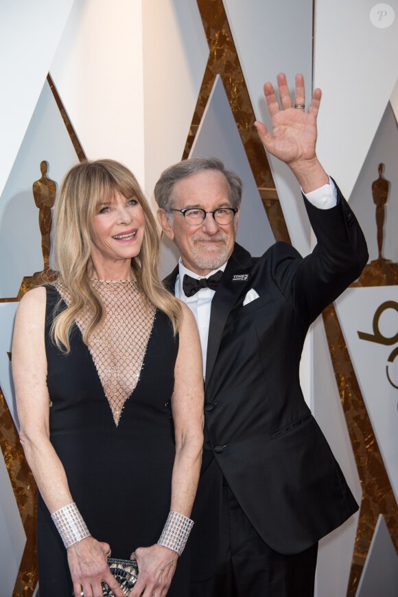 Steven Spielberg, sa femme Kate Capshaw - Arrivées - 90ème cérémonie des Oscars 2018 au théâtre Dolby à Los Angeles, le 4 mars 2018. © Michael Baker/AMPAS via ZUMA Press/Bestimage