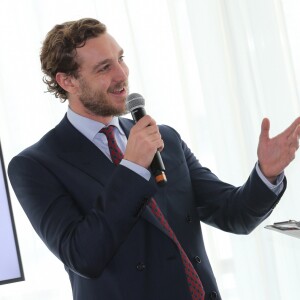 Exclusif - Pierre Casiraghi lors de la présentation des Monaco Globes Series au Yacht Club de Monaco le 27 février 2018. Cette course offshore en Imoca, en double et sans escale, aura lieu du 1er au 8 juin 2018 et sera qualificative pour le Vendée Globe. © Olivier Huitel/Pool restreint Monaco/Bestimage-Crystal