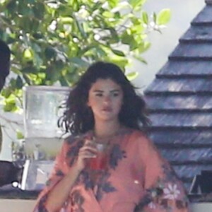 Exclusif - Justin Bieber et sa compagne Selena Gomez - Mariage de Jeremy Bieber et de Chelsey Rebelo-Bieber à Montego Bay en Jamaïque, le 19 février 2018