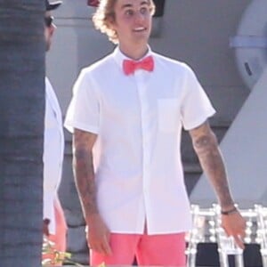 Exclusif - Justin Bieber et sa compagne Selena Gomez - Mariage de Jeremy Bieber et de Chelsey Rebelo-Bieber à Montego Bay en Jamaïque, le 19 février 2018