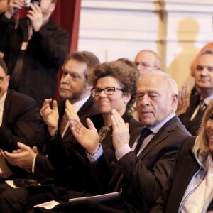 Brigitte Macron et le ministre Jean-Michel Blanquer assistent à des saynètes d'improvisation jouées par des élèves pour dénoncer les situations de harcèlement et parvenir à des solutions en interaction avec le public - Brigitte Macron a accompagné le Ministre de l'Education Nationale, Jean-Michel Blanquer au lycée Carnot de Dijon afin d'y évoquer la lutte contre le harcèlement à l'école à Dijon le 5 mars 2018 © Dominique Jacovides/Bestimage