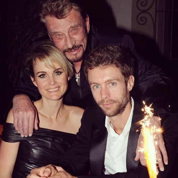 Johnny Hallyday, Laeticia et son frère Gégory Boudou sur une photo publiée sur Instagram en février 2017.