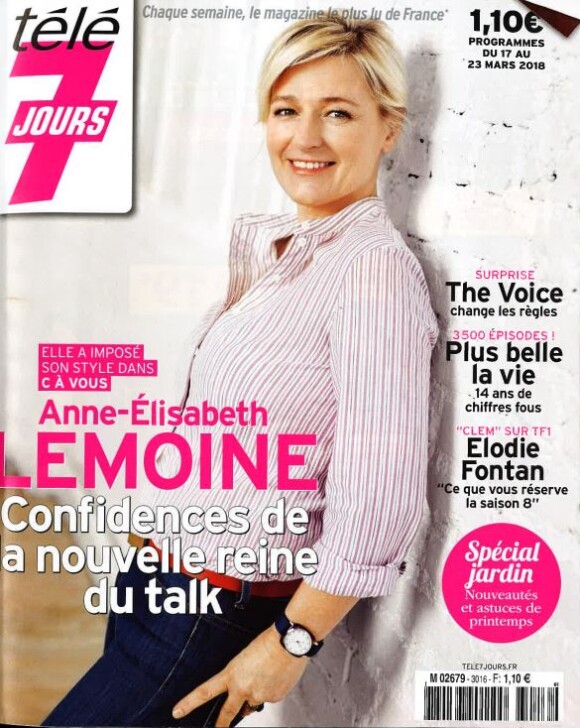 Anne-Elisabeth Lemoine en couverture du Télé 7 Jours du 12 mars 2018