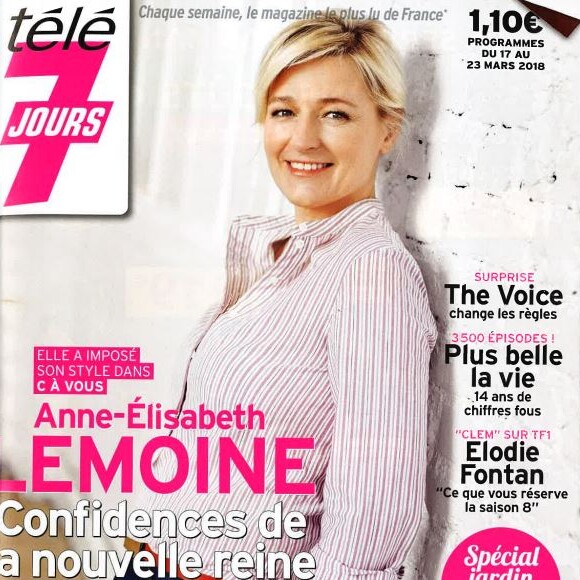 Anne-Elisabeth Lemoine en couverture du Télé 7 Jours du 12 mars 2018