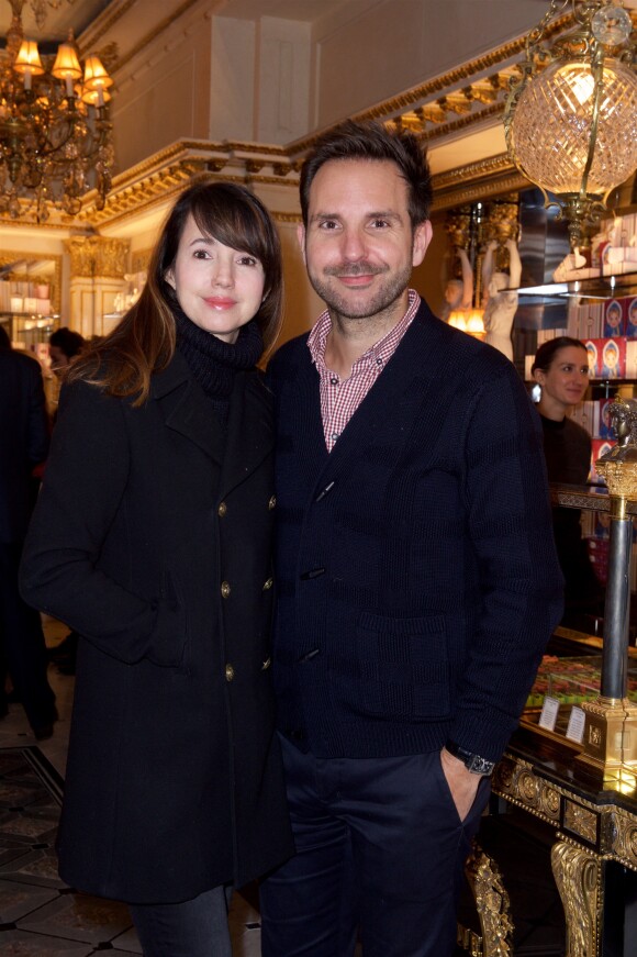 Exclusif  - Delphine McCarty et son mari Christophe Michalak - Soirée d'inauguration du Café Pouchkine au 16, place de la Madeleine dans le 8ème arrondissement à Paris le 29 novembre 2017. © Julio Piatti/Bestimage