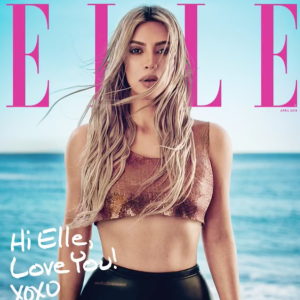 Kim Kardashian en couverture de l'édtion américaine du magazine "Elle". Avril 2018.