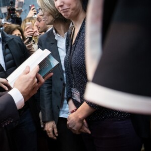 Le président de la République française Emmanuel Macron, sa femme Brigitte Macron et la ministre de la Culture Françoise Nyssen inaugurent la 38ème édition du salon Livre au parc des expositions à Paris, le 15 mars 2018. © Cyril Moreau/Bestimage