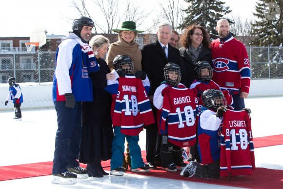 Le roi Philippe et la reine Mathilde de Belgique en visite d'état au Canada, visitent l'école primaire "Le Carignan" à Montréal.