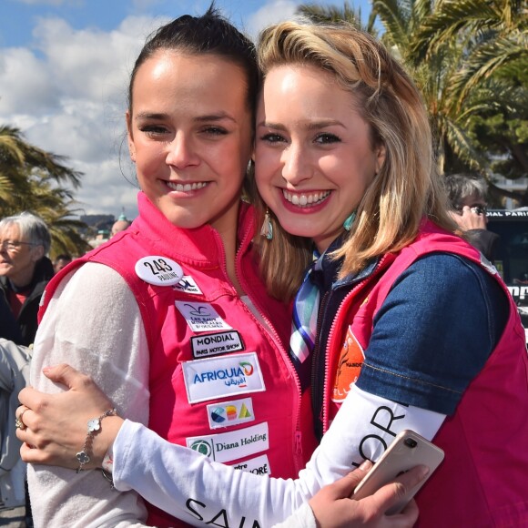 Pauline Ducruet et Jazmin Grace Grimaldi - Départ du 28ème Rallye Aicha des Gazelles depuis la Promenade des Anglais à Nice le 17 mars 2018. © Bruno Bebert/Bestimage