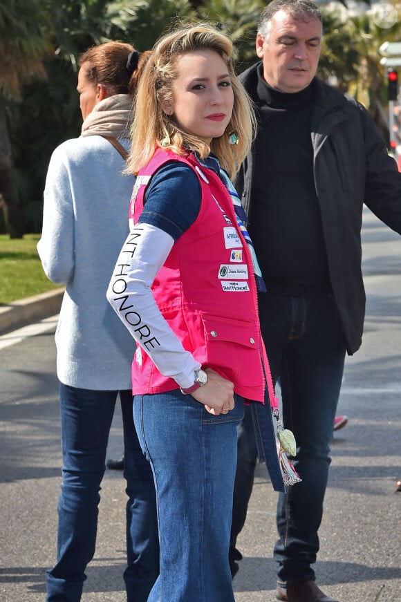 Jazmin Grace Grimaldi - Départ du 28ème Rallye Aicha des Gazelles depuis la Promenade des Anglais à Nice le 17 mars 2018. © Bruno Bebert/Bestimage