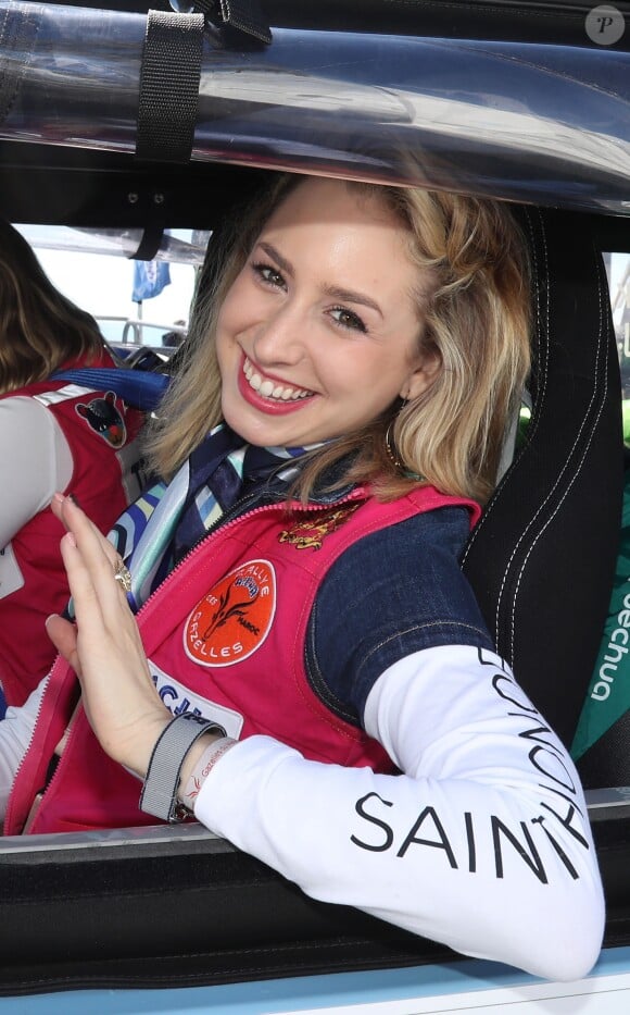 Jazmin Grace Grimaldi (la fille du prince Albert II de Monaco) - Départ du 28ème Rallye Aicha des Gazelles depuis la Promenade des Anglais à Nice le 17 mars 2018.