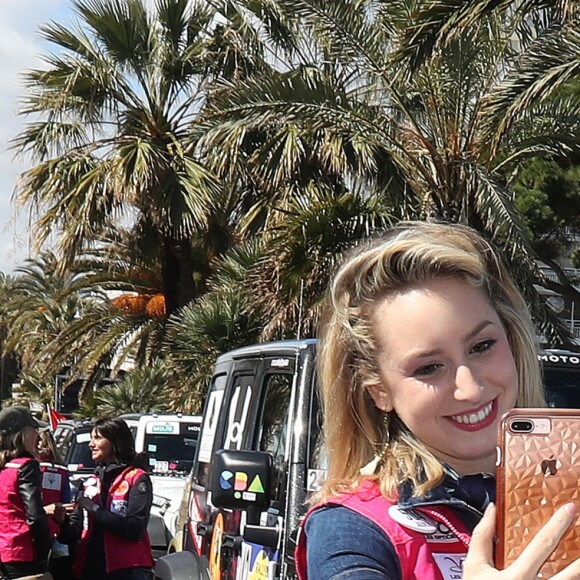 Jazmin Grace Grimaldi (la fille du prince Albert II de Monaco) - Départ du 28ème Rallye Aicha des Gazelles depuis la Promenade des Anglais à Nice le 17 mars 2018.