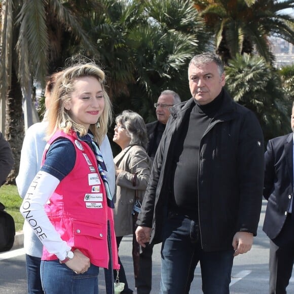 Kiera Chaplin, Jazmin Grace Grimaldi - Départ du 28ème Rallye Aicha des Gazelles depuis la Promenade des Anglais à Nice le 17 mars 2018.