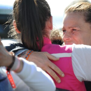 La princesse Stéphanie de Monaco et sa fille Pauline Ducruet - Départ du 28ème Rallye Aicha des Gazelles depuis la Promenade des Anglais à Nice le 17 mars 2018. © Bruno Bebert/Bestimage