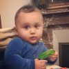 Andrea, le fils d'Anouchka Alsif et Nicolas Duvauchelle, le 18 mars 2018.