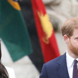 Le prince Harry et sa fiancée Meghan Markle - La famille royale d'Angleterre quitte la cérémonie du Commonwealth en l'abbaye Westminster à Londres. Le 12 mars 2018  Royal family leave Westminster Abbey after the Commonwealth day service, London on March 12, 2018.12/03/2018 - Londres