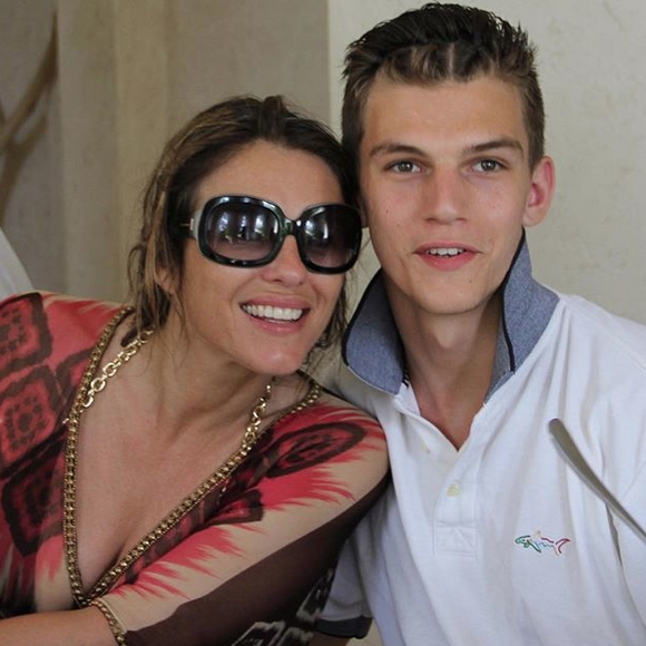 Elizabeth Hurley et son neveu Miles. Mars 2018.