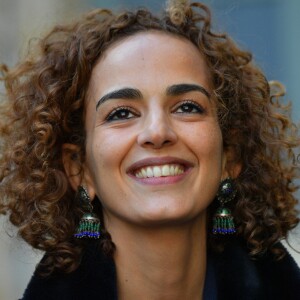 La romancière franco-marocaine Leïla Slimani à l'Académie française à Paris, France, la 20 mars 2018. Le chef de l'État a énuméré une trentaine de mesures destinées à renforcer "la place et le rôle" de la langue française et du plurilinguisme dans le monde. © Christian Liewig/Pool/Bestimage