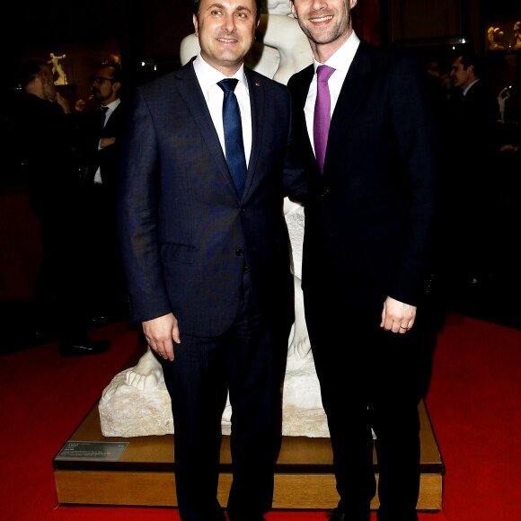 Xavier Bettel, Premier ministre du Luxembourg et son mari Gauthier Destenay - Soirée au Musée Rodin à l'occasion de la visite d'Etat en France du grand-duc H. de Luxembourg et la grande-duchesse MT. de Luxembourg à Paris le 20 mars 2018. © Dominique Jacovides/Bestimage