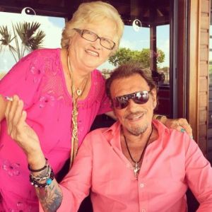 Elyette Boudou, alias Mamie Rock, avec Johnny Hallyday sur Instagram, le 8 août 2015.