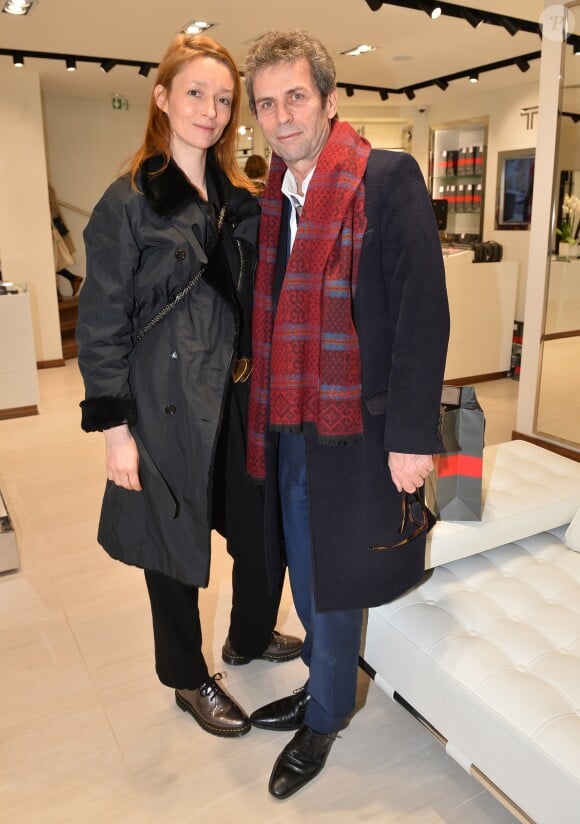 Audrey Marnay et Frédéric Taddeï - Inauguration d'une nouvelle boutique de maroquinerie "Tumi" au 63 avenue des Champs-Elysées à Paris le 22 mars 2018. © Veeren/Bestimage