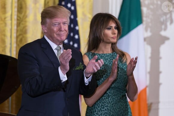 Le président des Etats-Unis Donald Trump et son épouse Melania à la Maison Blanche à Washington le 15 mars 2018.