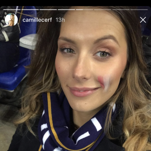 Camille Cerf et Tarek Boudali, duo complice au stade de France vendredi 23 mars 2018 à l'occasion du match opposant la France à la Colombie.