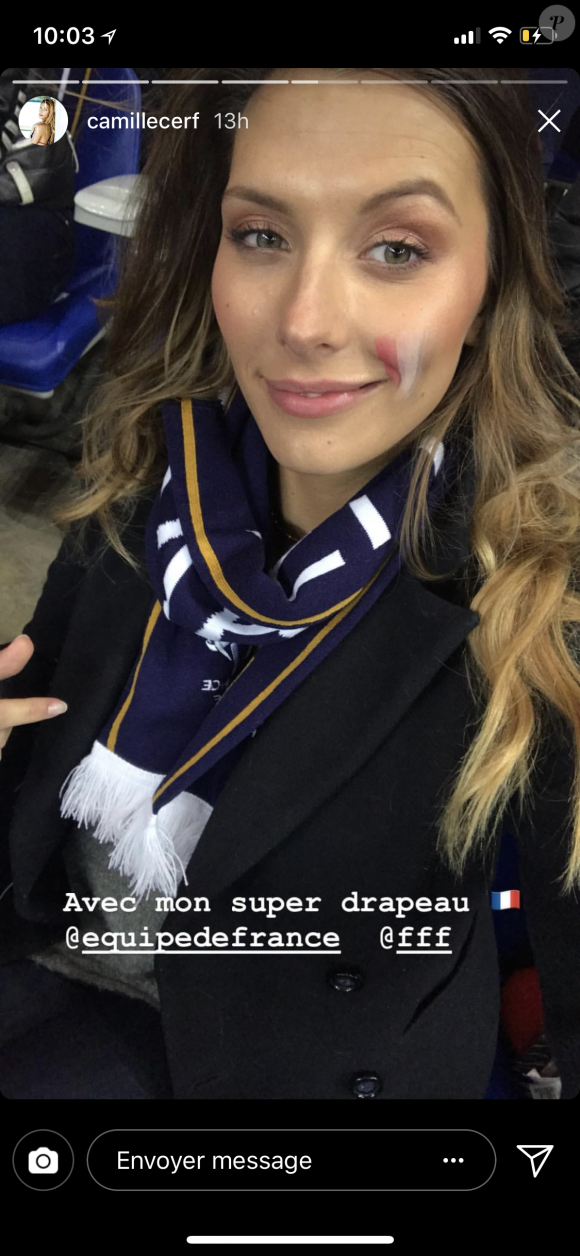 Camille Cerf et Tarek Boudali, duo complice au stade de France vendredi 23 mars 2018 à l'occasion du match opposant la France à la Colombie.