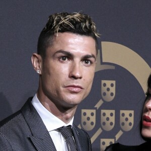 Cristiano Ronaldo et Georgina Rodriguez lors de la cérémonie des Quina Awards, trophées de la Fédération portugaise de football, le 19 mars 2018 à Lisbonne.