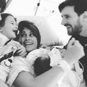 Lionel Messi le jour de la naissance de son fils Ciro, le 10 mars 2018. Instagram.