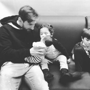 Lionel Messi avec ses trois fils sur Instagram, le 18 mars 2018.