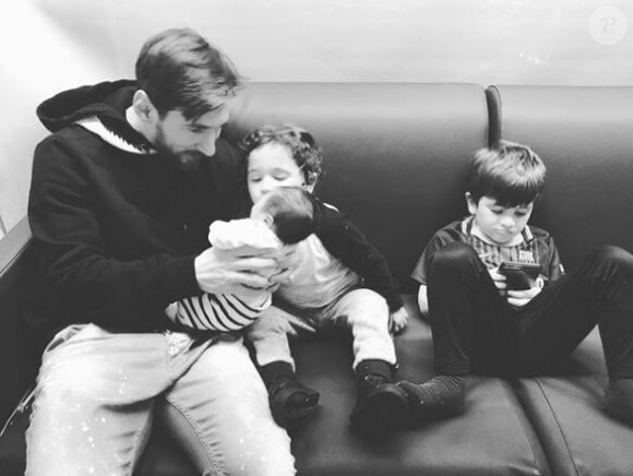 Lionel Messi avec ses trois fils sur Instagram, le 18 mars 2018.
