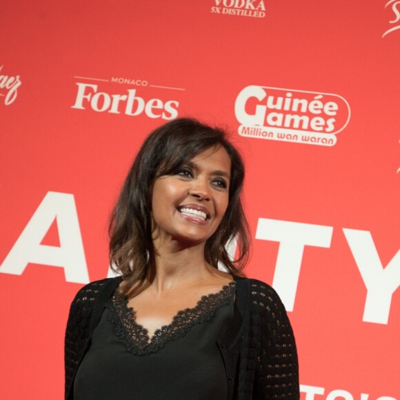 Semi-exclusif - Karine Le Marchand - Dîner de charité pour la fondation Samuel Eto'o au Petit Palais à Paris, France, le 5 avril 2018. © Tiziano da Silva/Bestimage