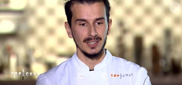 Clément dans "Top Chef" (M6), épisode diffusé mercredi 11 avril 2018.