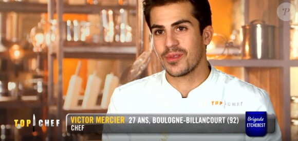 Victor dans "Top Chef" (M6), épisode diffusé mercredi 11 avril 2018.