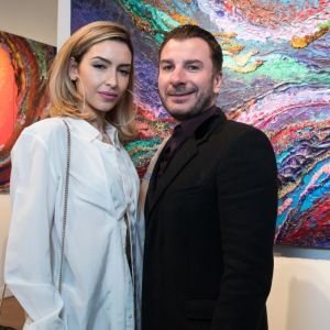 Exclusif - Myriam Ghilan et Michaël Youn - Vernissage de l'exposition "Pluie d'étoiles" de la peintre Myriam Ghilan à la Galerie 89, à Paris le 29 mars 2018. © Cyril Moreau/Bestimage