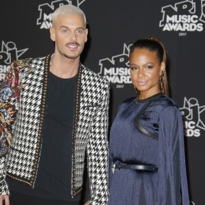 Le chanteur français M. Pokora (Matt Pokora) et sa compagne la chanteuse américaine Christina Milian - 19ème édition des NRJ Music Awards à Cannes le 4 novembre 2017. © Christophe Aubert via Bestimage