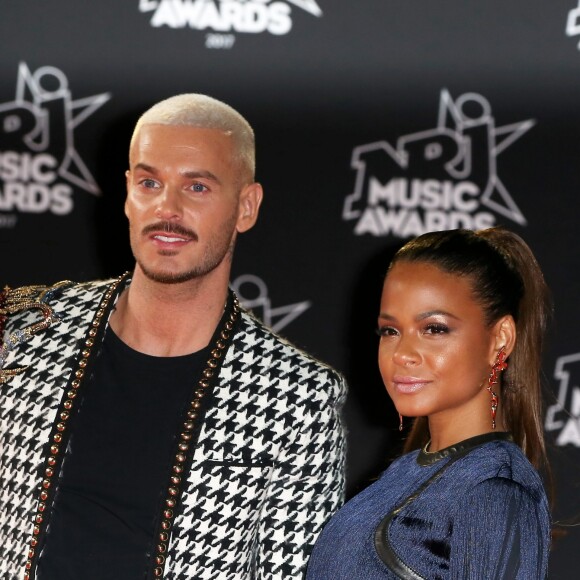 Le chanteur français M. Pokora (Matt Pokora) et sa compagne la chanteuse américaine Christina Milian - 19ème édition des NRJ Music Awards à Cannes le 4 novembre 2017. © Dominique Jacovides/Bestimage