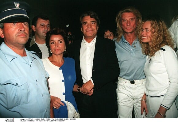 "BERNARD TAPIE" "JOHNNY HALLYDAY"  "LAETICIA" PREMIERE du FILM"HOMMES,FEMMES MODE EMPLOI" SAINT-TROPEZ 29/08/1996 -