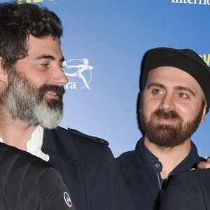 Marc Lavoine, Frank Bellocq et Kev Adams - Avant-première du film "Love Addict" au cinéma Gaumont Champs-Elysées Marignan à Paris, le 16 avril 2018. © Coadic Guirec/Bestimage