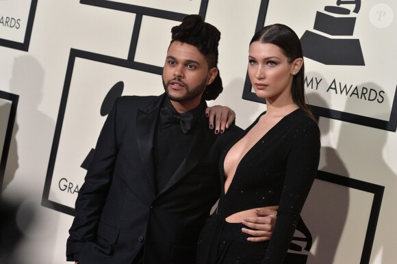 The Weeknd et Bella Hadid aux 58e Grammy Awards. Los Angeles, février 2016.