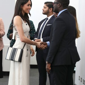 Meghan Markle lors d'une réception du forum des jeunes pendant le Commonwealth Heads of Government Meeting à Londres le 18 avril 2018.