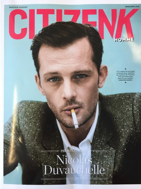 Nicolas Duvauchelle en couverture du Citizen K Homme du printemps 2018.