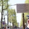 Hommage à Xavier Jugelé sur les Champs Elysées, à Paris le 20 avril 2018. Une plaque a été dévoilée. © Dominique Jacovides / Bestimage