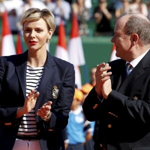 La princesse Charlène et le prince Albert II de Monaco - Rafael Nadal remporte pour la onzième fois le Masters 1000 de Monte-Carlo à Roquebrune Cap Martin, le 22 avril 2018. © Jean-François Ottonello/Nice Matin/Bestimage